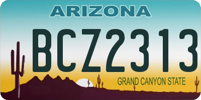 AZ license plate BCZ2313