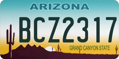 AZ license plate BCZ2317