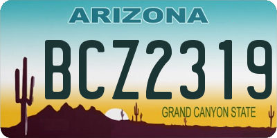 AZ license plate BCZ2319