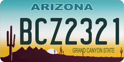 AZ license plate BCZ2321