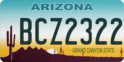 AZ license plate BCZ2322