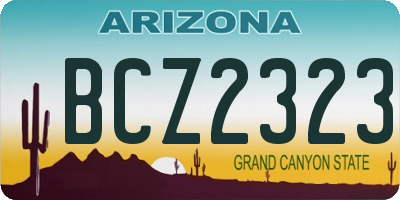 AZ license plate BCZ2323