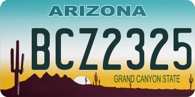 AZ license plate BCZ2325