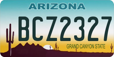 AZ license plate BCZ2327