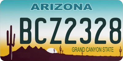 AZ license plate BCZ2328