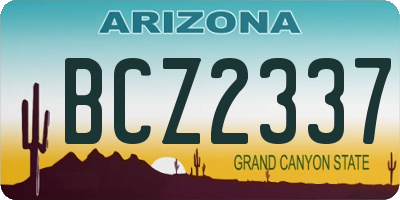 AZ license plate BCZ2337