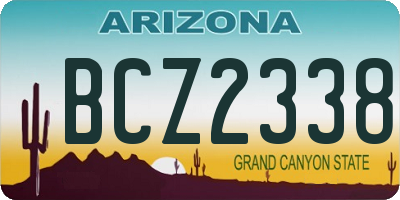 AZ license plate BCZ2338