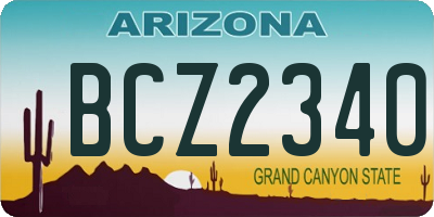 AZ license plate BCZ2340