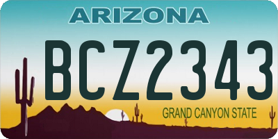 AZ license plate BCZ2343