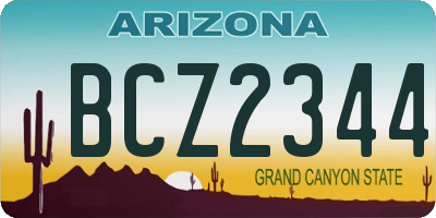 AZ license plate BCZ2344