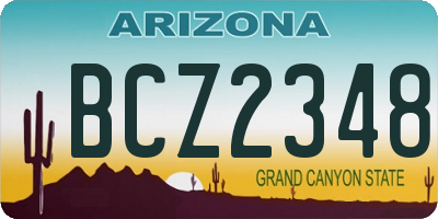 AZ license plate BCZ2348