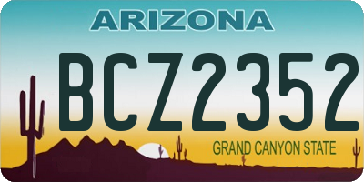 AZ license plate BCZ2352