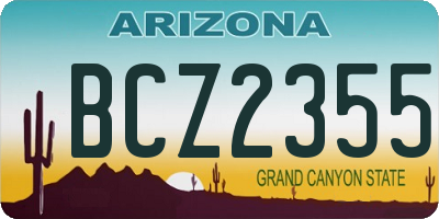 AZ license plate BCZ2355