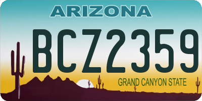 AZ license plate BCZ2359