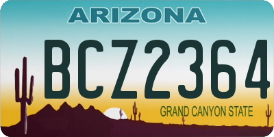 AZ license plate BCZ2364