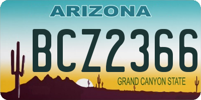 AZ license plate BCZ2366