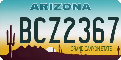 AZ license plate BCZ2367