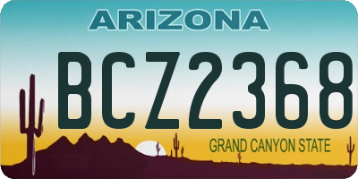 AZ license plate BCZ2368