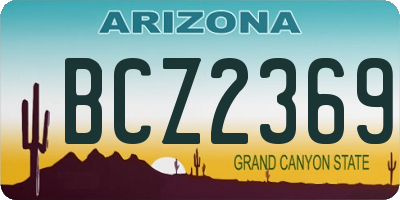 AZ license plate BCZ2369