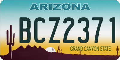 AZ license plate BCZ2371