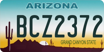 AZ license plate BCZ2372