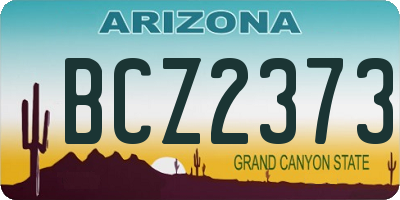 AZ license plate BCZ2373