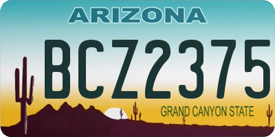 AZ license plate BCZ2375