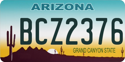 AZ license plate BCZ2376