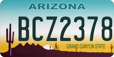 AZ license plate BCZ2378