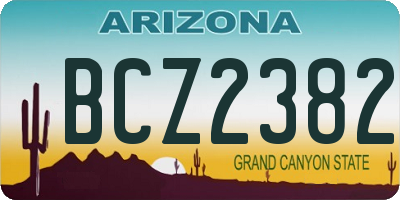 AZ license plate BCZ2382