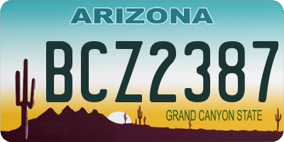 AZ license plate BCZ2387