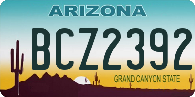 AZ license plate BCZ2392