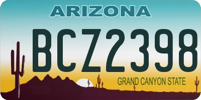 AZ license plate BCZ2398