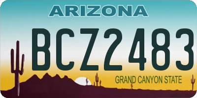 AZ license plate BCZ2483