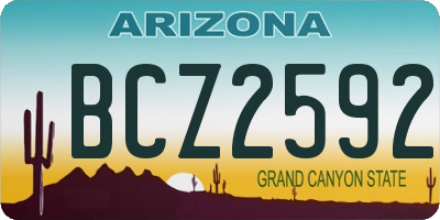 AZ license plate BCZ2592