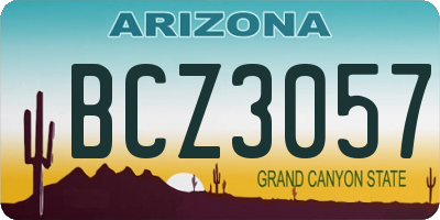 AZ license plate BCZ3057