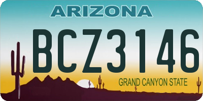 AZ license plate BCZ3146