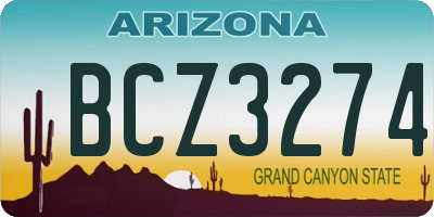 AZ license plate BCZ3274