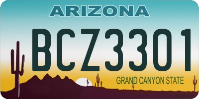 AZ license plate BCZ3301