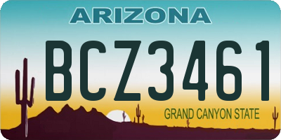 AZ license plate BCZ3461