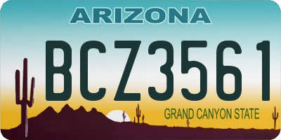 AZ license plate BCZ3561