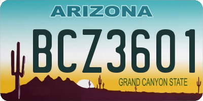 AZ license plate BCZ3601