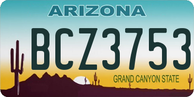 AZ license plate BCZ3753