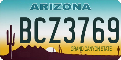 AZ license plate BCZ3769