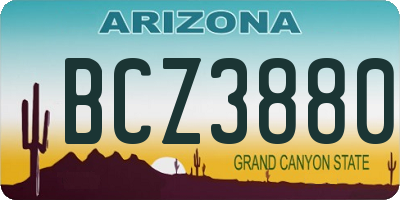 AZ license plate BCZ3880