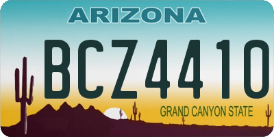 AZ license plate BCZ4410