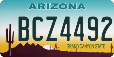 AZ license plate BCZ4492