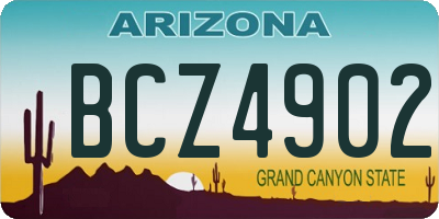 AZ license plate BCZ4902