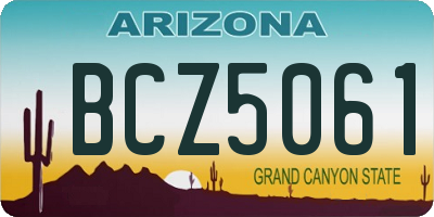 AZ license plate BCZ5061