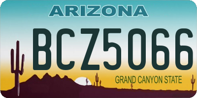 AZ license plate BCZ5066